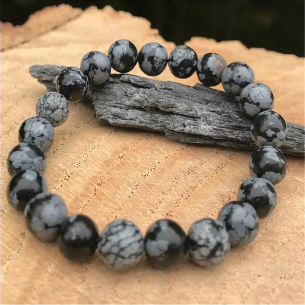 Snowflake obsidian gemstone bracelet